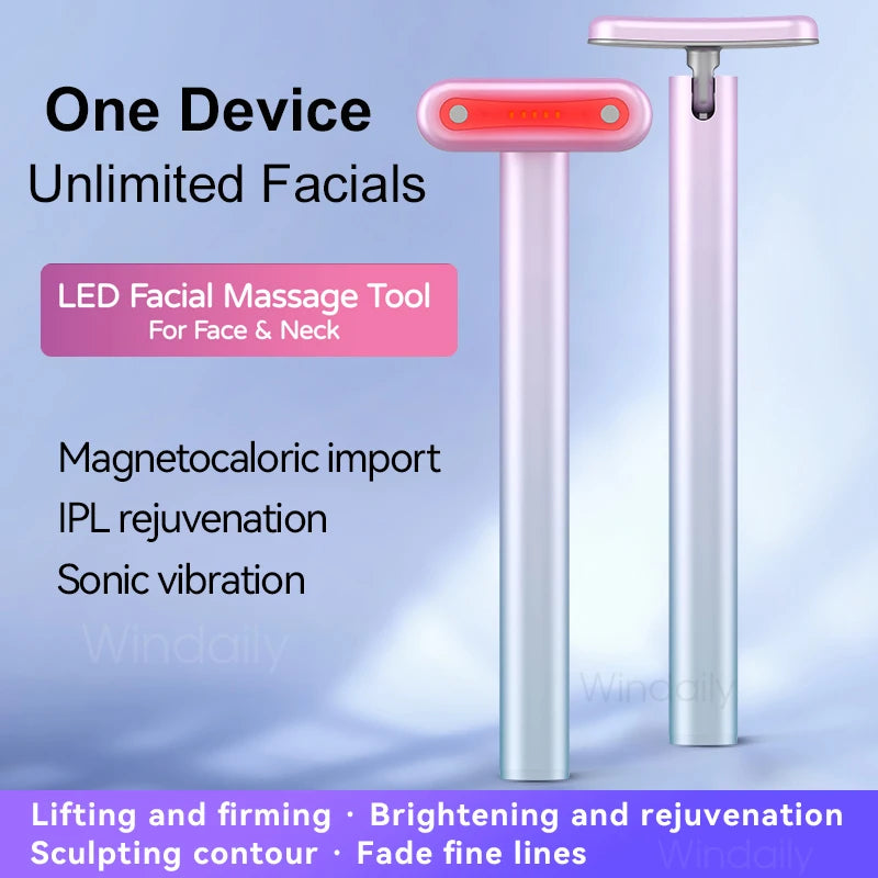 LED Red Light Therapy Facial Massage Tool