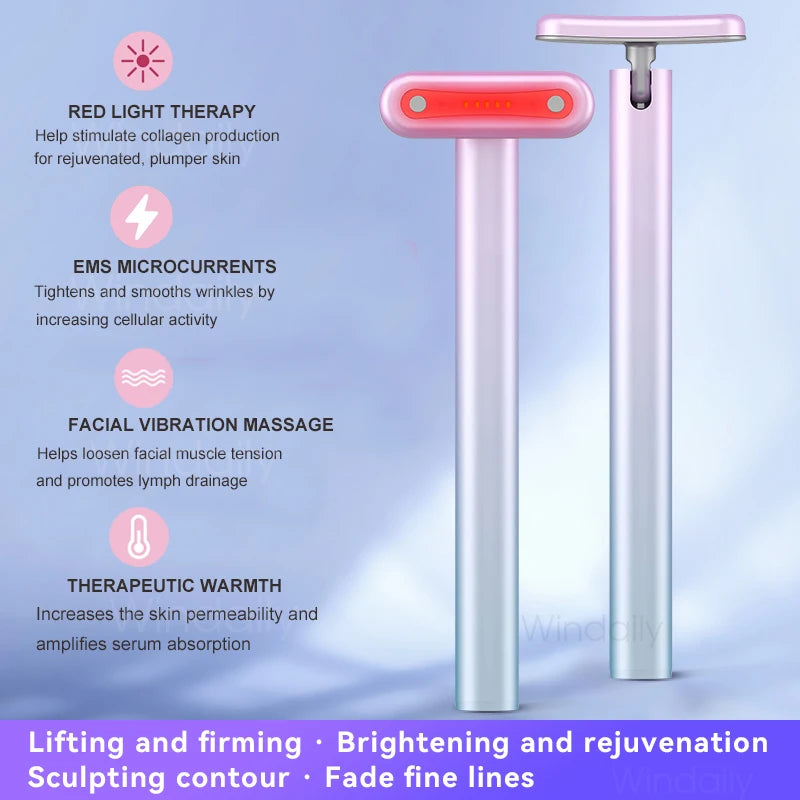 LED Red Light Therapy Facial Massage Tool
